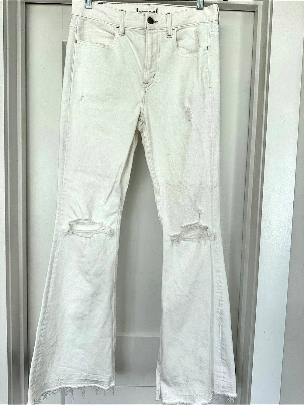 American Eagle High-Rise Flare Jeans White Flare Size 8